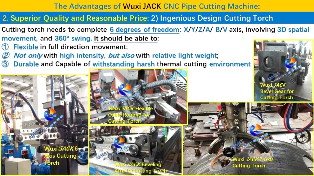 High Precision Large Heavy Duty 3/5/6/7 Axis Flame Oxygen Plasma CNC Pipe Intersection Cutting Machine for Beveling Chamfering